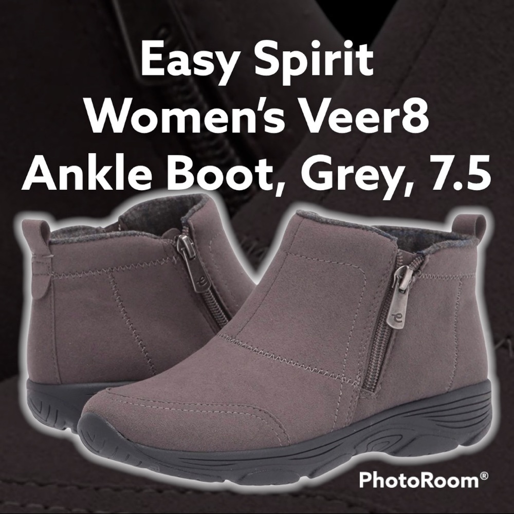 Easy Spirit Women’s Veer8 Ankle Boot, Grey, 7.5